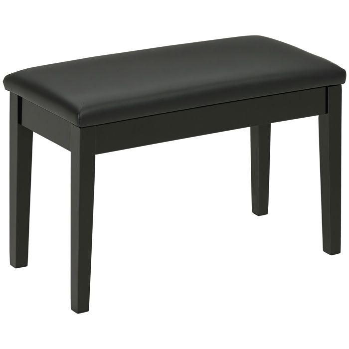 Banc pour piano - HOMCOM - tabouret de piano banquette rembourrée pieds bois massif - synthétique - noir