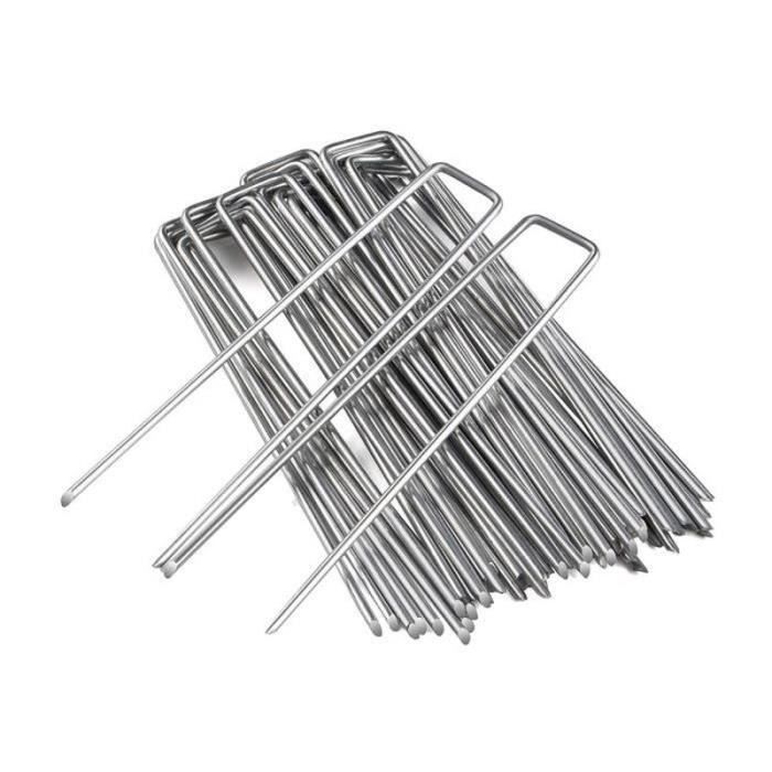 Lot De 30 Piquets En Acier Galvanisé – Anti-rouille, Forme U, 2 Tailles (15,2 Et 10,1 Cm) – Pour Toile, Grillage, Tente