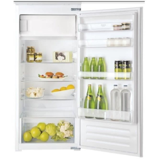 Réfrigérateur Armoire - HOTPOINT SZ12A2D/HA2FR - 189 L (171L +18 L) - Froid statique - Classe E - L54 cm x H 122 cm - Inox