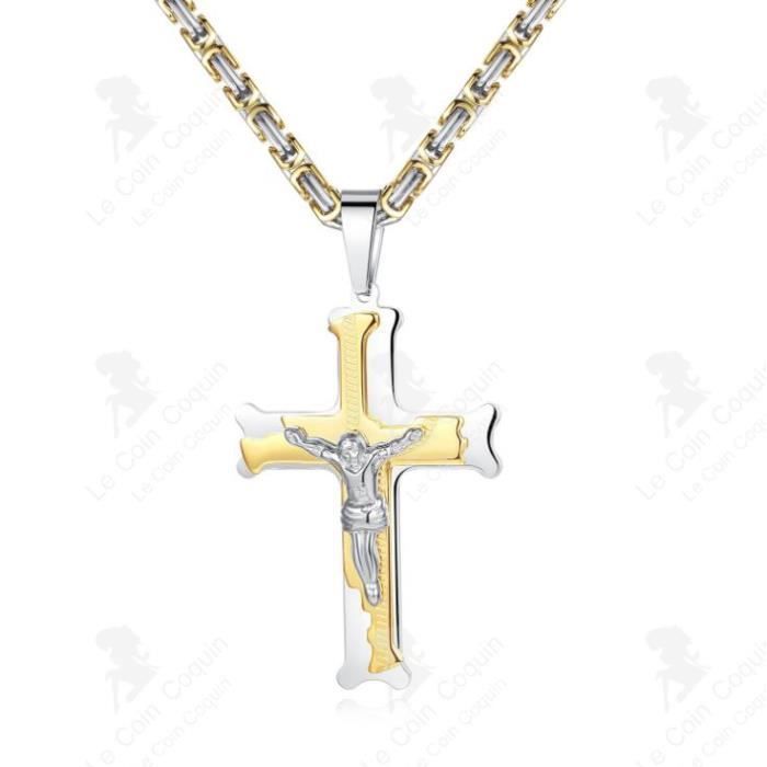 Jésus Collier Chaine Croix Collier Croix Avec Jésus Christ