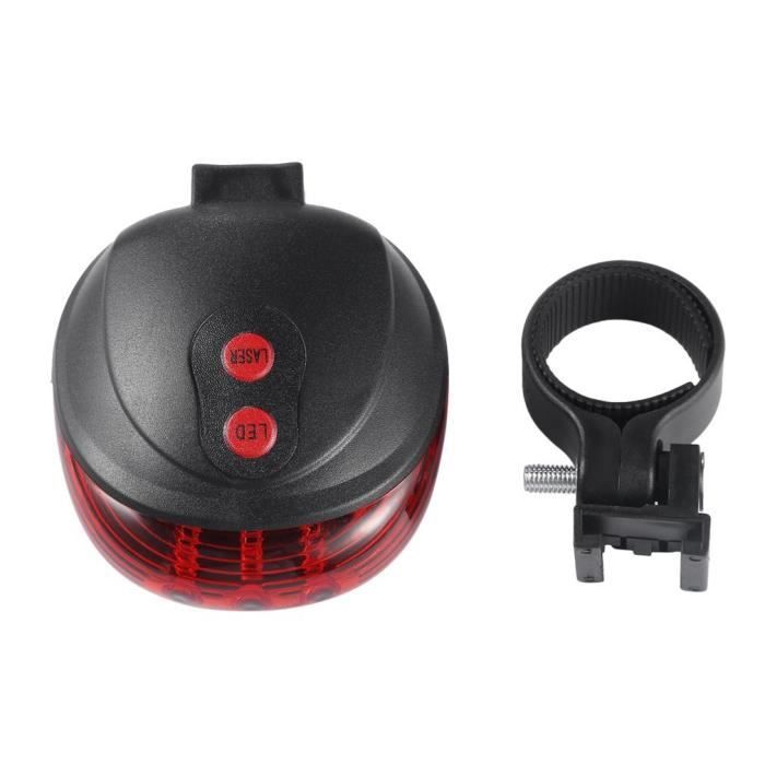 Accessoire vélo,Feu arrière de vélo Led 2 Laser + 5 Led,feu de nuit,feu