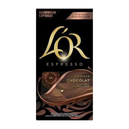 LOT DE 4 - L'OR ESPRESSO - Chocolat Café capsules Compatibles Nespresso - boite de 10 capsules
