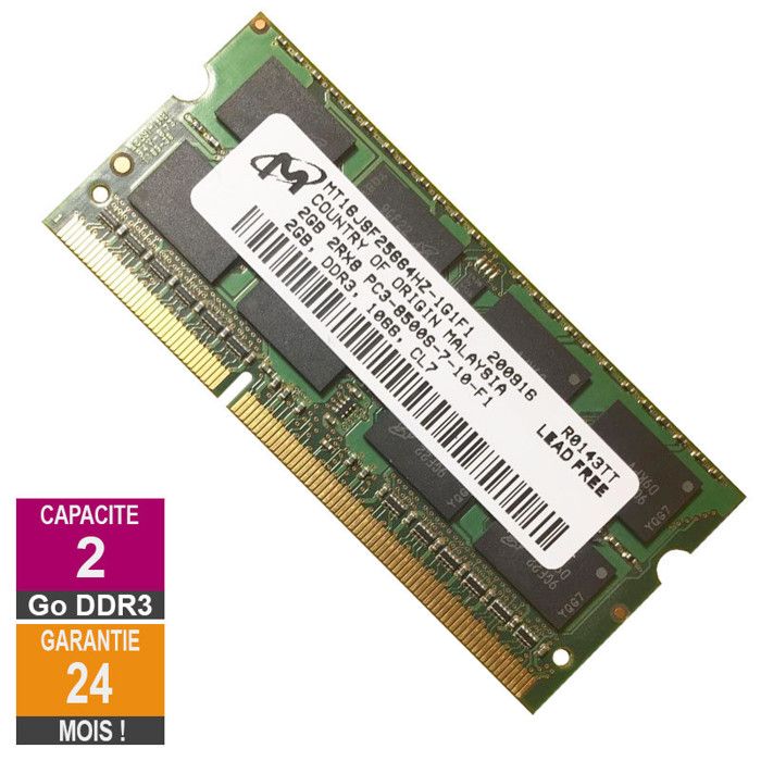 Mémoire RAM Ramaxel RMT3170EB68F9W-1600 4 Go 1600 MHz - PC3L-12800S (DDR3-1600) DDR3 SODIMM