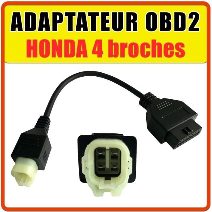 Prise OBD2 pour HONDA 4 broches- Diagnostic moto - JPDIAG TUNE ECU