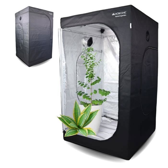 Mobiclinic Armoire de culture Étanche Noir Nylon 120x120x200 cm Taille M Growbox