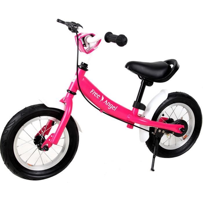 Vélo Street enfant rose - Selle et guidon réglable - Bicyclette Angel