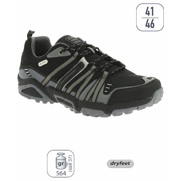 chaussure de randonnée tige basse élémenterre omak - noir - 44