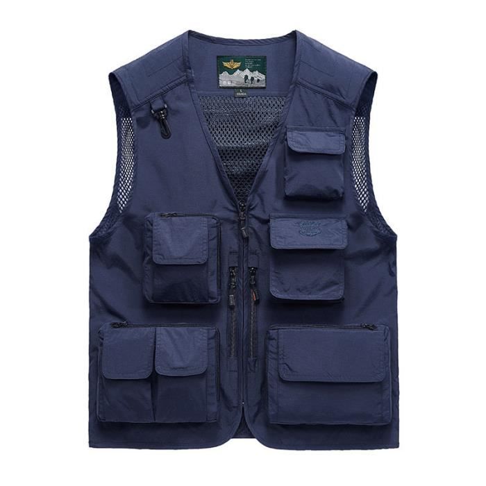 Gilet De Pêche Et Photo Uncle Milty - Taille 4XL - Beige/Kaki - Neuf, Jamais Porté