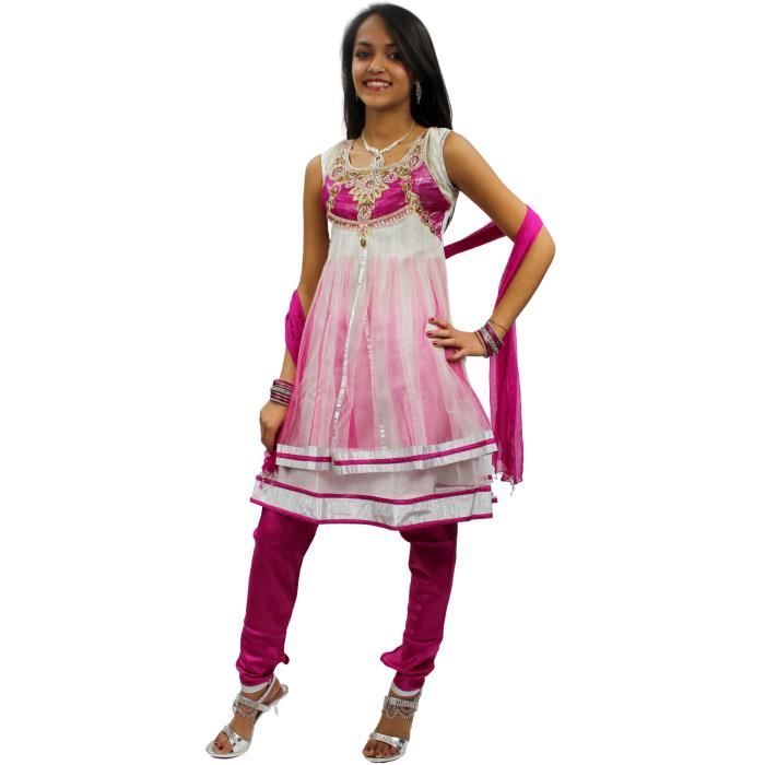 Robe Fille Indienne Anandhi Blanc Et Rose 7 Ans Vetement Ceremonie Ethnique Tenue De Fete Blanc Blanc Cdiscount Pret A Porter