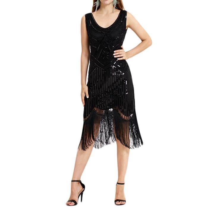 Femmes Vintage 1920s Perle Frange Sequin Dentelle Party Flapper ...