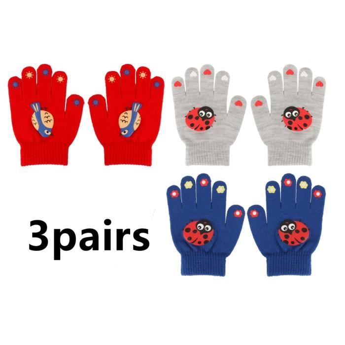 Moufles Enfant Bébé Filles Garçons Gants Hiver Gant de Ski Gants