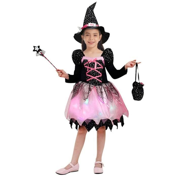 Hoothy Halloween Sorcière Costume Déguisement Robe Sorcière Ensemble  Sorcière Fille Avec Chapeau Halloween Deguisement Enfant Costume Halloween  Enfant Fille Déguisement Halloween Grande Taille : : Jeux et Jouets