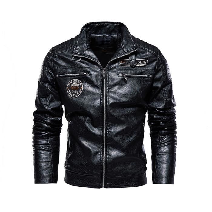 Veste En Cuir Homme 1902 Menswear Taille S, Noir, Occasion Parfait état