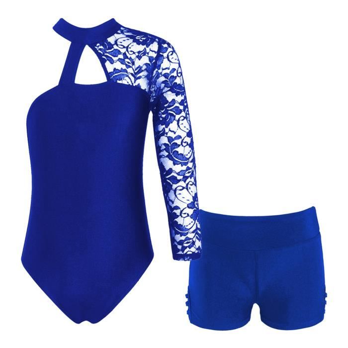 Justaucorps Gymnastique Fille Manches Longues Avec Short – Tenue Danse Classique Et Gym 2-12 Ans | Matière Douce Et Extensible