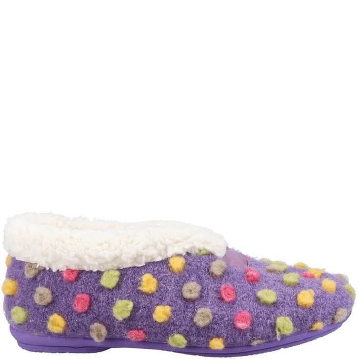Chaussons D'intérieur Homme Femme Doublure Fausse Fourrure - Broderie Chien, Semelle Antidérapante, Pour L'hiver