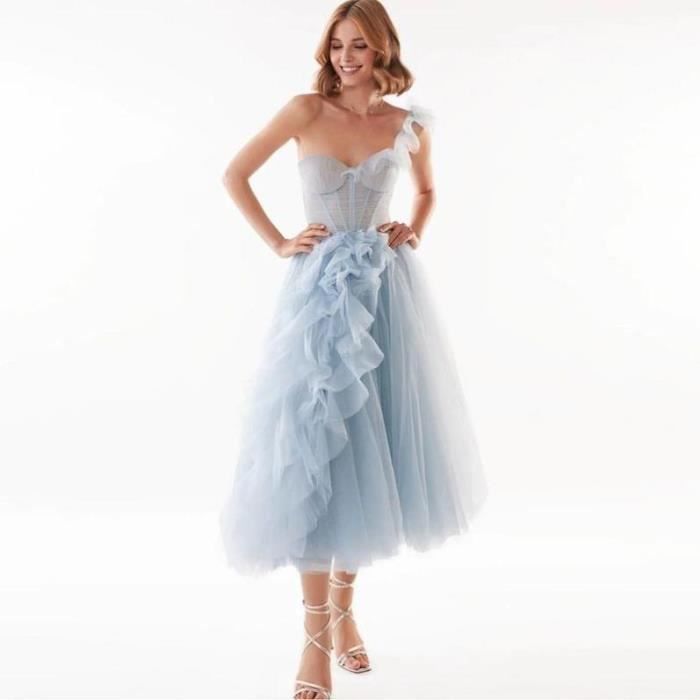 Robe Femme d'été Mode Slim Fit exquis Bohème Light Bleu Light bleu