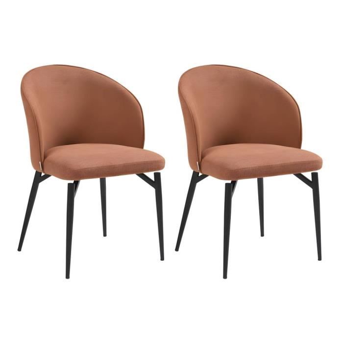 Lot de 2 chaises en tissu et métal - Terracotta - GILONA de Pascal MORABITO