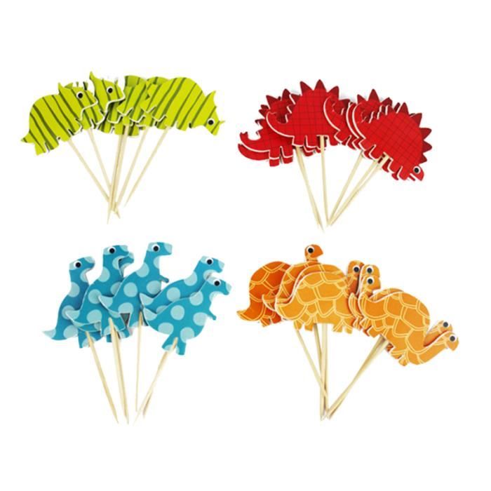 Décoration Gâteau Dinosaure 35 Pièces - Topper 3D Jungle | Pour Anniversaire, Babyshower - Non Comestible