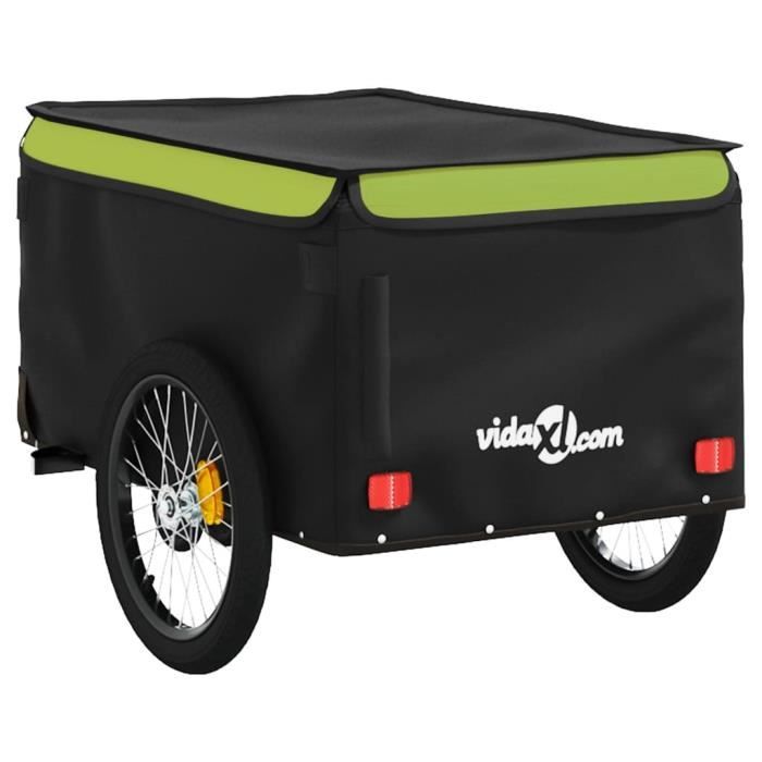 BAU Remorque de vélo noir et vert 30 kg fer - Pwshymi - JHR19919