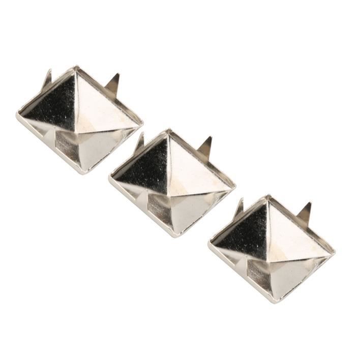 100pcs Square Pyramid Punk Rivets - 4 Claw Metal Studs For DIY Clothing, Shoes, Bags (10mm, Gold) - View #6