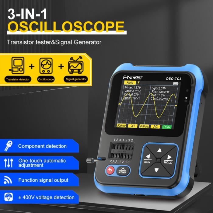 Testeur de transistor d'oscilloscope numérique TC3, Oscilloscope