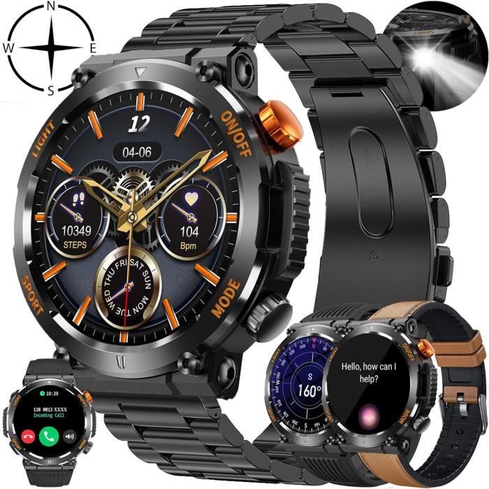 Smartwatch Homme Avec Appels Bluetooth - 150+ Modes Sportifs, Étanchéité IP68, Suivi Santé Et Notifications