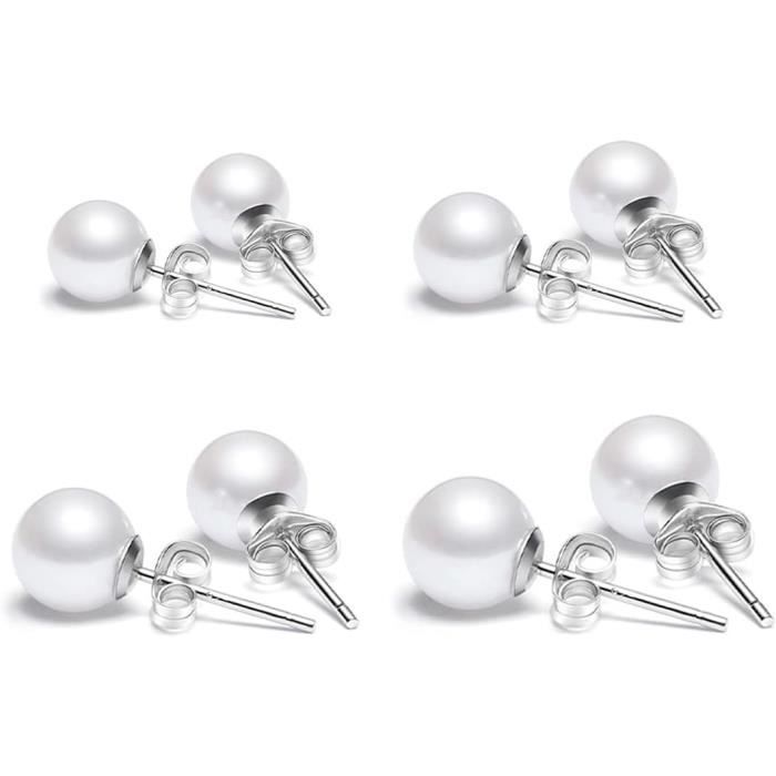 Plaquette De 4 Paires De Boucles D'oreilles Fantaisie - Neuf Sans Emballage - Idéal Cadeau
