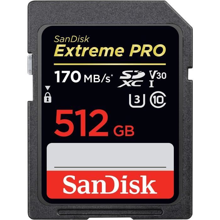 Carte mémoire SDXC SanDisk Extreme PRO 170 Mo/ U3 V30 4K UHD - vue 1