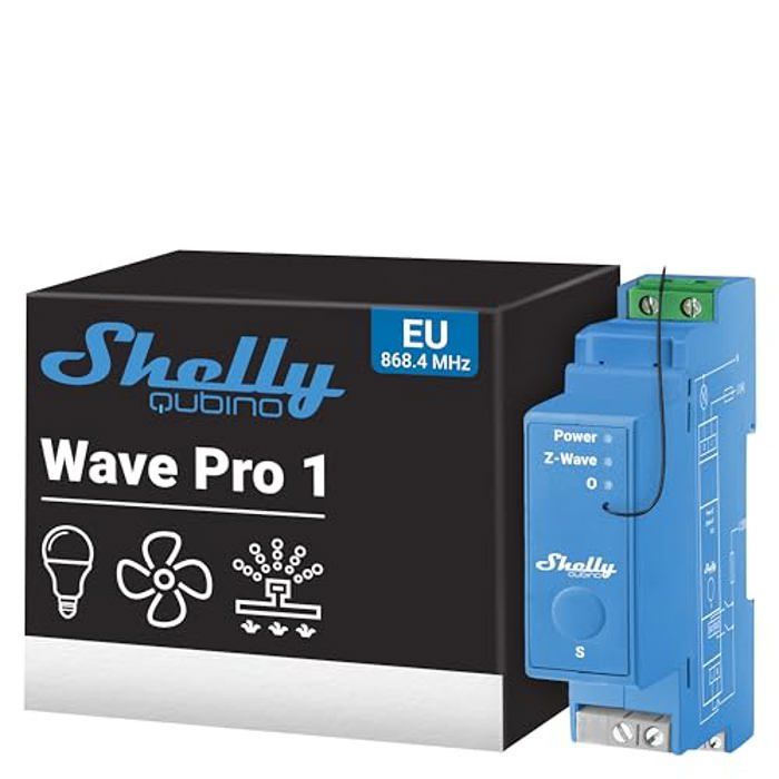 Interrupteur connecté Z-Wave - Shelly - Wave Pro 1 - 16 A - Montage sur ...