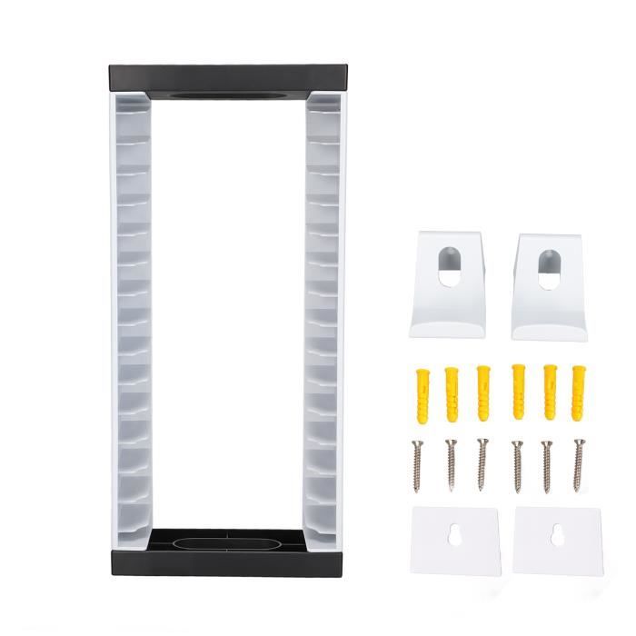 Tour De Rangement Pour Jeux PS5 - En ABS - Capacité 36 Disques - Support Vertical Pour Console - Design Blanc/Noir