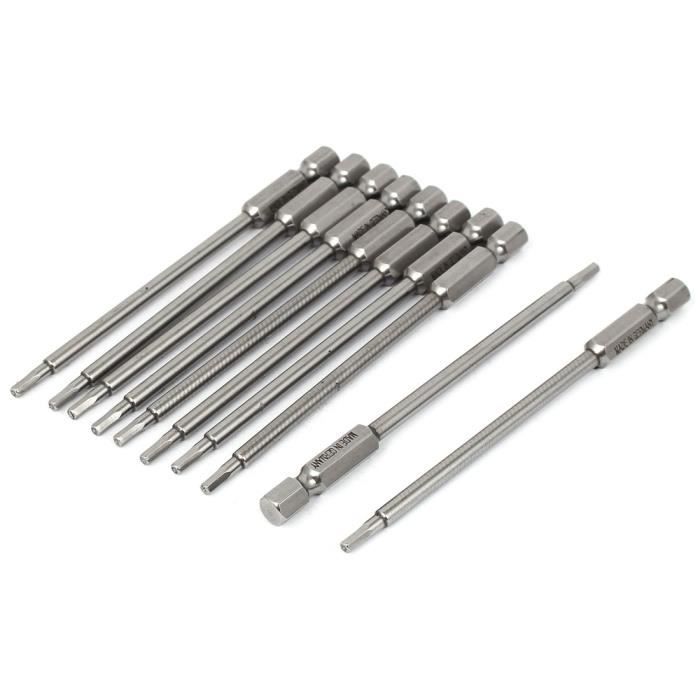 10 PCS//SET 25 mm Torx Bits Hex Douille Magnétique Tournevis Tête Connect Rod
