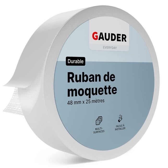 GAUDER Teppichklebeband 25 M – Doppelseitiges Klebeband Für Bodenbeläge, Treppenstufen, Renovierungen – Einfach Ablösbar GAUDER Teppichklebeband 25 M – Doppelseitiges Klebeband Für Bodenbeläge, Treppenstufen, Renovierungen – Einfach Ablösbar