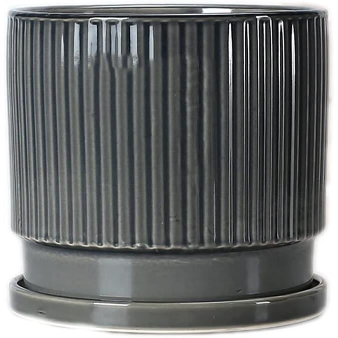 Pot De Fleurs Grand Format 55 Litres - 58x53 Cm, Gris Pierre - Pour Arbres, Plantes Tronc, Terrasse Et Jardin - 5