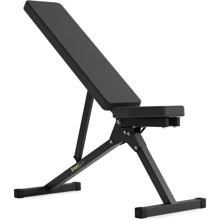 GENIXFIT Banc De Musculation Réglable Pliable - 7 Positions Dossier, 3 Assise - Charge Max 400kg - Ergonomique