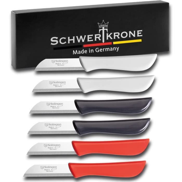 Schwertkrone Set 5 Coltelli Da Macellaio Professionali, Prodotti A Solingen, Acciaio Inox 1.4034, Con Affilacoltelli