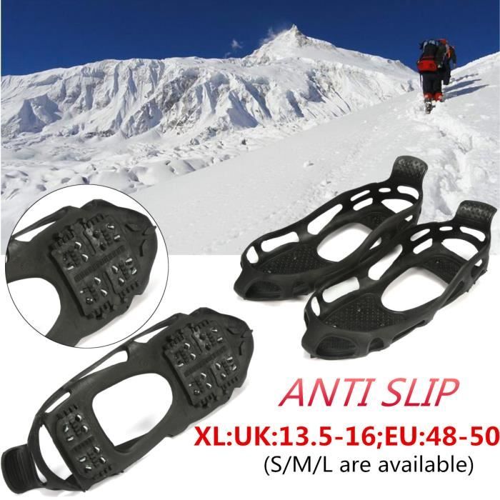 Crampons Antidérapants Pour Chaussures - Lot De 10 - Pour Glace Et Neige - Acier Inoxydable - Taille M - Randonnée, Pêche, Marche Hiver - 8
