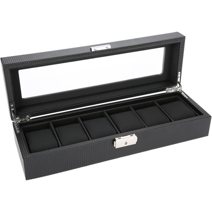 Cikonielf Boîte De Rangement Montres 12 Emplacements En Cuir PU - Affichage Et Protection