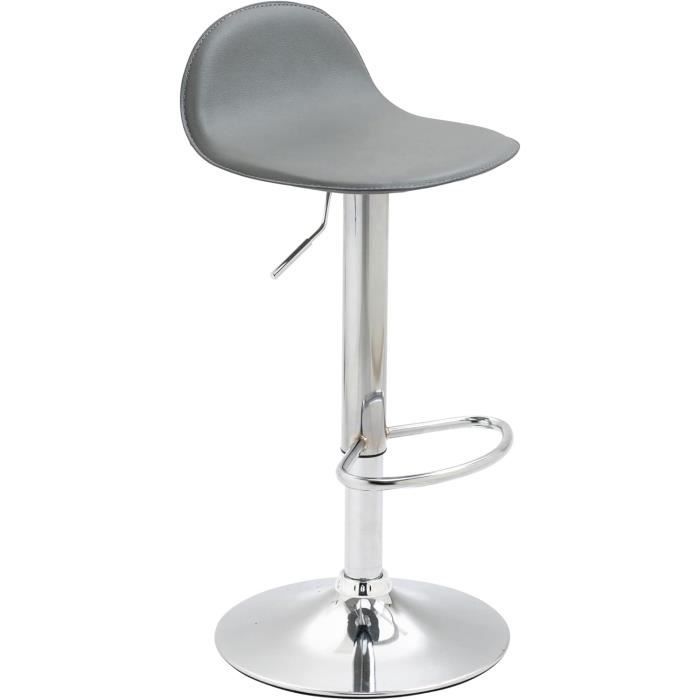 Tabouret de bar simili marron piétement tulipe métal noir (lot de 2) - JACK