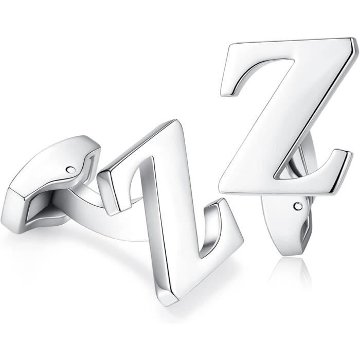 Initiale Lettre Alphabet Boutons De Manchette Pour Homme , Argent En