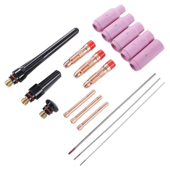 Kit 53 Pièces Pour Torche Soudage TIG WP-9/20/25 - Buses Céramique, Pinces, Capuchons