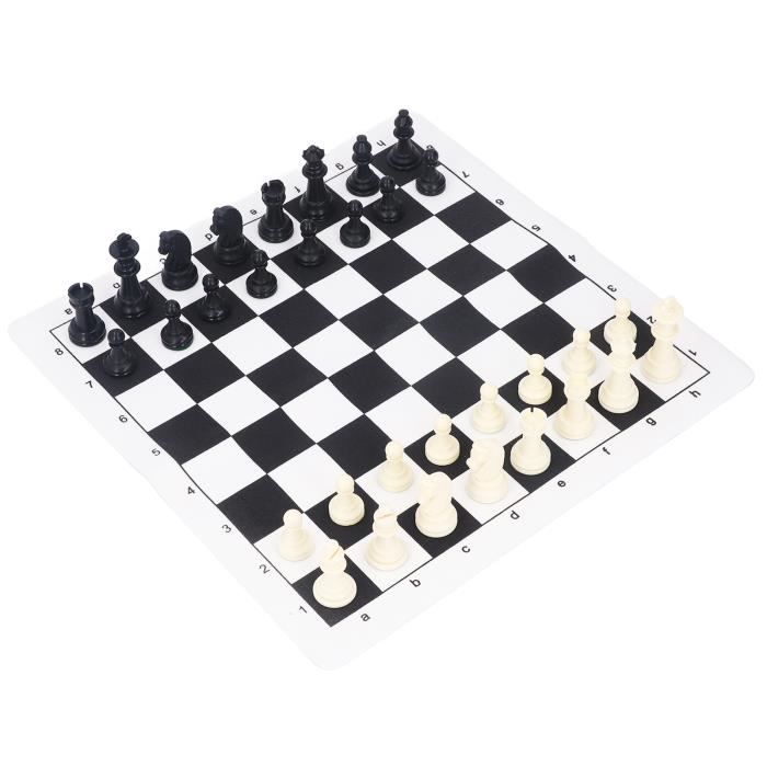 Echiquier plateau de jeu échec 51 x 51 cm noir et blanc pour pièces échecs 5