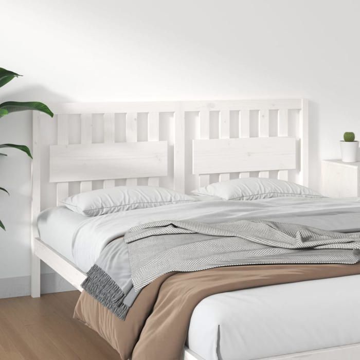 vidaXL Tête de lit Blanc 1555x4x100 cm Bois massif de pin 818576