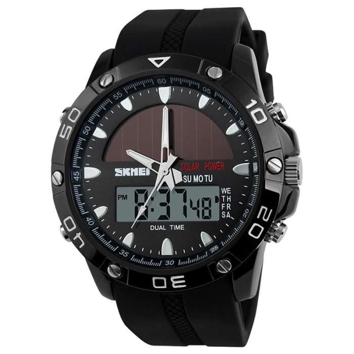 Kivrimlarv Montre Solaire Numérique Multifonction Pour Homme Avec