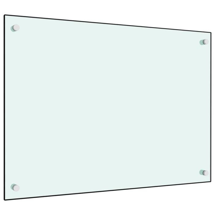 LesSaisons Dosseret de cuisine Blanc 70 x 50 cm Verre trempé 117221 ...