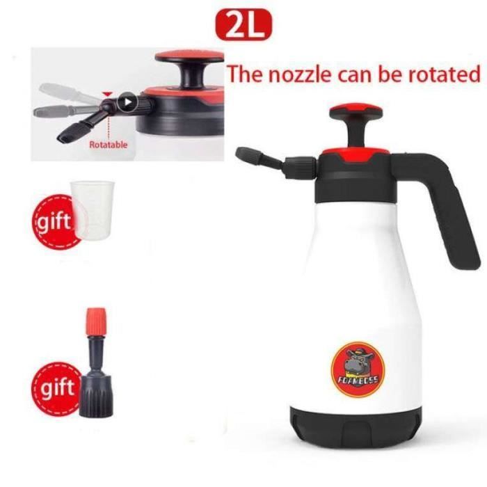 Pulvérisateur à Mousse Pour Voiture 2L - 2 Buses Incluses - Nettoyage Voiture, Jardin, Maison - Pompe Manuelle Sans électricité