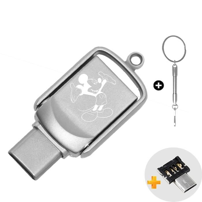 CLE USB,LOGO5-4 GO--Mini clé USB 128 métallique OTG 2 en 1, support à ...