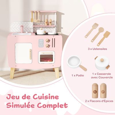Cuisine pour enfant Qaba avec sons, lumières et accessoires, vert