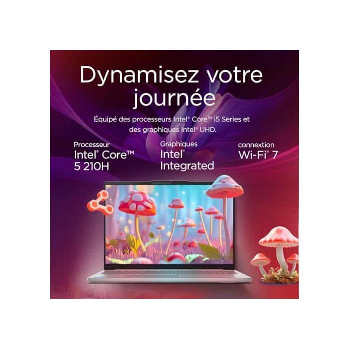 Lenovo IdeaPad Slim 5 16" - Intel Core 7 240H, 32 Go RAM, 512 Go SSD, Windows 11, Clavier AZERTY Français