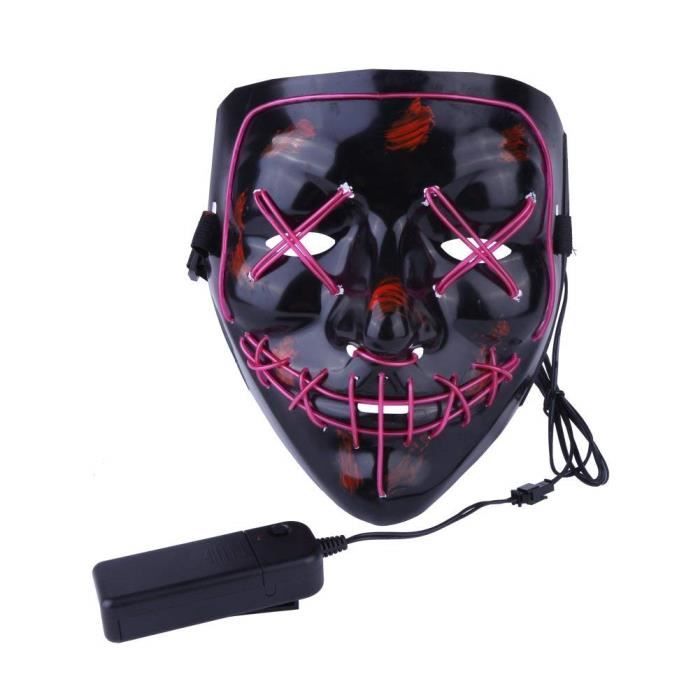 Masque lumineux LED squelette une pièce violet, masque de pirate borgne,  masque de mascarade de fête de vacances, accessoire de cosplay, masque de  décoration de farce, 3 modes d'éclairage, accessoires D'ambiance pour