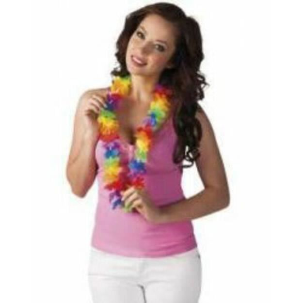 Collier Hawaïen Tricolore en Tissu 70 cm – Accessoire Supporter France Festif - Sport et